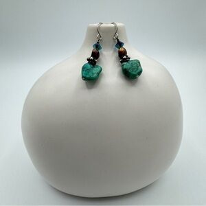 Long turquoise stone earrings